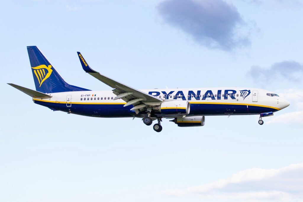 Ryanair aircraft in flight
