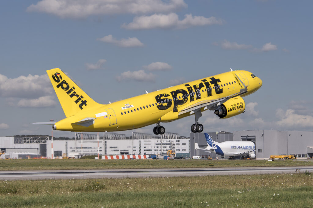 Spirit Airlines Airbus A320 aircraft amid airline network reduction and shrinking operations